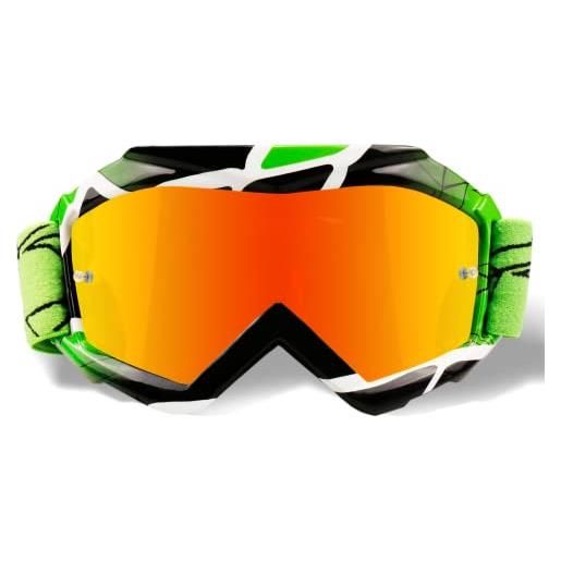 NENKI occhiali da moto per bambini, occhiali motocross bambino, occhiali da corsa fuoristrada per ragazzi, per bambini e bambine dai 3 ai 12 anni nk-1018