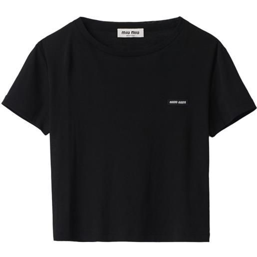 Miu Miu t-shirt con ricamo - nero