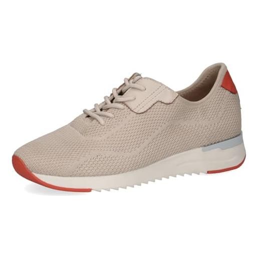 CAPRICE sneaker da donna bassi con lacci comode, grigio (pebble knit), 38 eu