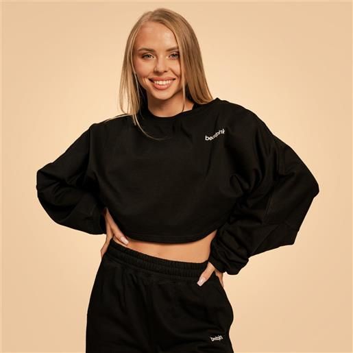 BeastPink felpa da donna bliss cropped black