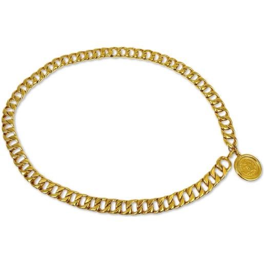 CHANEL Pre-Owned - cintura a catena con ciondolo logo anni '90-2000 - donna - placcatura in oro - taglia unica