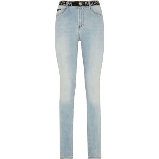 Philipp Plein jeggings a vita alta - blu