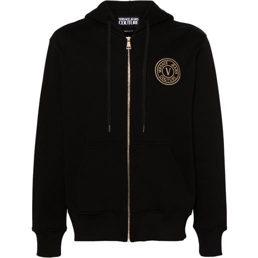 Versace Jeans Couture felpa con ricamo - nero