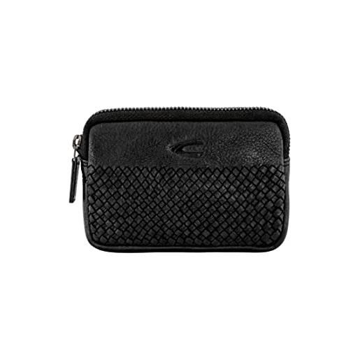 camel active bags wave portachiavi da donna, in pelle, misura media, nero , 11,0 x 2,0 x 8,0, portachiavi