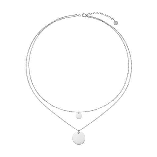 GD Signs Collana Con Piastrine Impermeabile - Boho Donna Con 5 Ciondoli Rotondi In Oro 18kt, Argento, Oro Rosa - Ipoallergenica REACH - 3