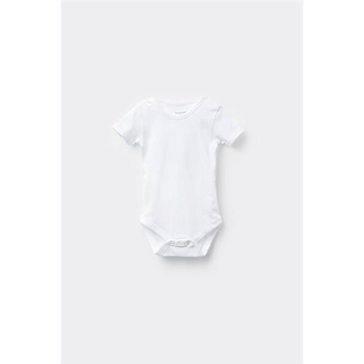Tezenis body bebè mezza manica in 100% cotone tinta unita bianco