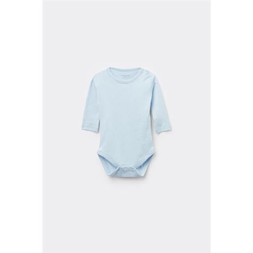 Tezenis body bebè manica lunga in 100% cotone tinta unita azzurro