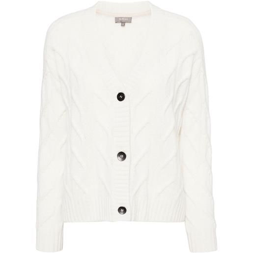 N.Peal cardigan in cashmere con scollo a v - toni neutri