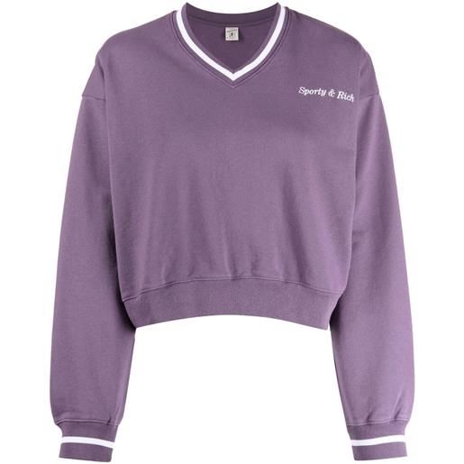 Sporty & Rich felpa con scollo a v - viola