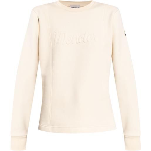 Moncler felpa con applicazione - toni neutri