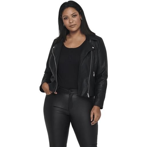 ONLY CARMAKOMA emmy faux leather biker noos black giacca donna