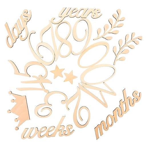 VICASKY schede di crescita per neonati schede mensili per neonati accessori fotografici in legno design unici per decorazioni per baby shower