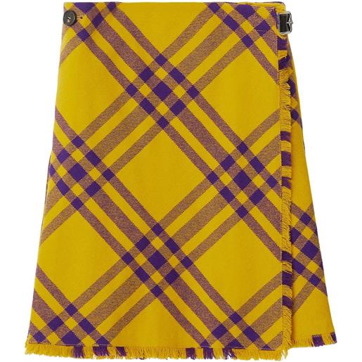 Burberry sciarpa a quadri con frange - giallo