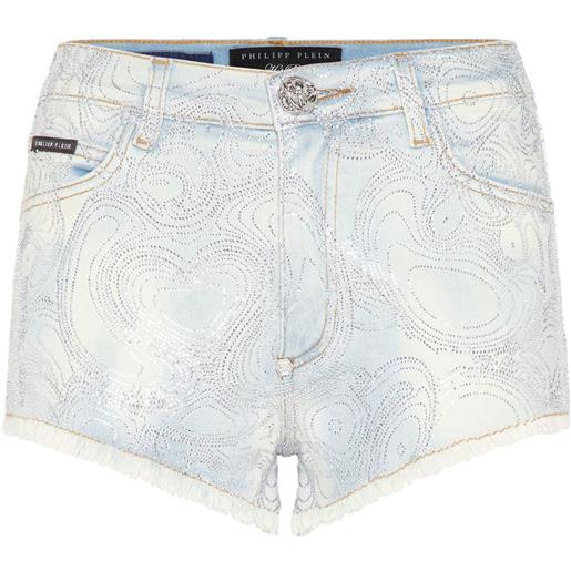 Philipp Plein shorts sportivi con stampa astratta - blu