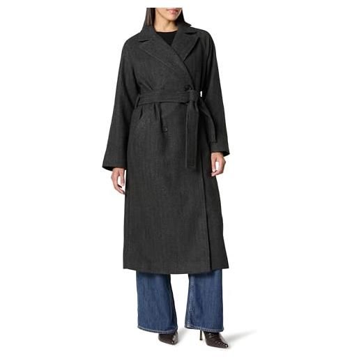 The Drop soprabito allungato jessy da donna, grigio a spina di pesce, xl