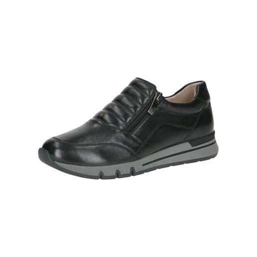 CAPRICE comfort sneaker da donna bassi in pelle senza lacci, nero (black nappa), 37 eu