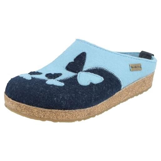 HAFLINGER pantofole da donna grizzly mariposa 731095, numero: 41 eu, colore: blu