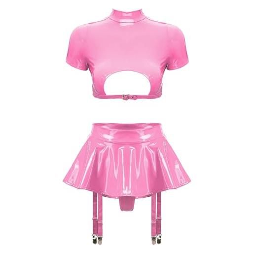 Minigonna Nera Gonna Pantalone Mini In Finta Pelle - Moda Da Donna Gonna Corta Donna - Foto 12