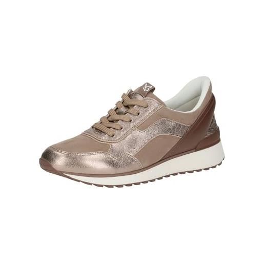 CAPRICE sneaker da donna bassi con lacci a taglio basso, marrone (taupe comb), 39 eu