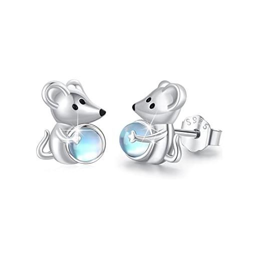 Orecchini In Argento 925 A Forma Di Topolino Con Zirconi - Cute E Brillanti - Regalo Per Donne E Ragazze - 2