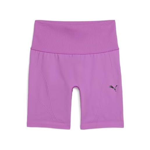 PUMA shapeluxe seamless hw 6 short tight, pantaloncini lavorati a maglia unisex - adulto, wild berry, s