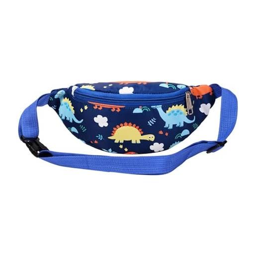 Rmeet dinosauro marsupio, bambini marsupio marsupio cartone animato hipsack cintura marsupio tessuto nylon denaro cintura petto borsa per bambini grils ragazzi corsa escursionismo viaggio sport