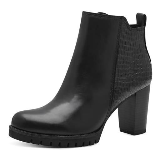 Stivaletto tronchetto Corina M4850 in pelle nera tacco doppio 5cm zip