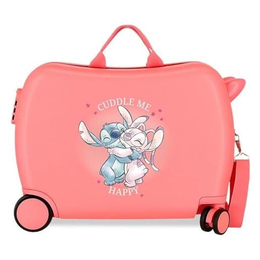 Disney joumma stitch cuddle me valigia da cabina rosa 33 x 50 x 20 cm rigido 2 kg chiusura a combinazione laterale abs 2 kg 33 l bagagli a mano, rosa, taglia unica, valigia per bambini