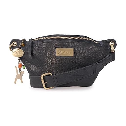 Catwalk Collection Handbags - marsupio donna pelle - borsa a cintura per festival o viaggio - borsello piccolo - cintura regolabile - ariana - nero