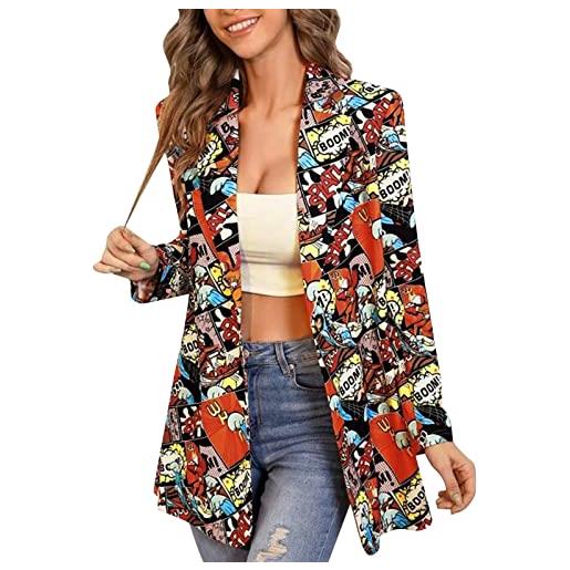 Surttan blazer donna business elegante elasticizzate manica lunga aperto davanti colletto cappotti carriera casual cappotto da ufficio slim fit tailleur da lavoro bottone outwear oversize cerimonia