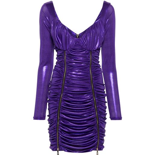 MITILIANE COUTURE abito corto a maniche lunghe - viola