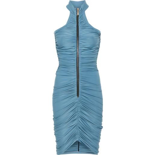 MITILIANE COUTURE abito midi drappeggiato - blu