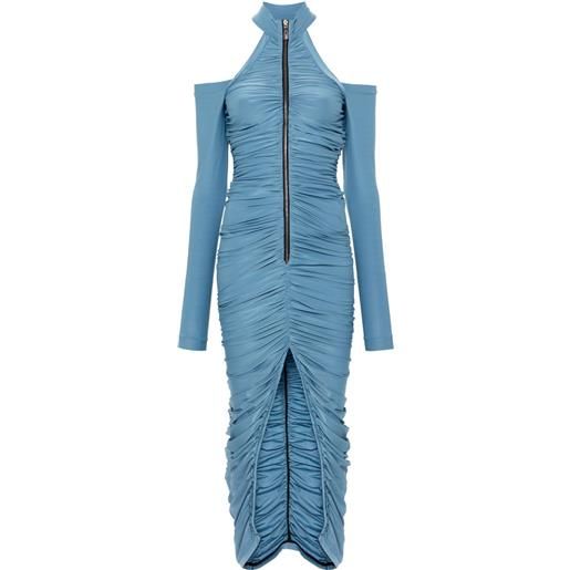 MITILIANE COUTURE abito lungo drappeggiato - blu