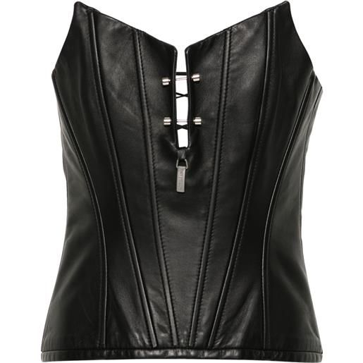 MITILIANE COUTURE corsetto in pelle - nero