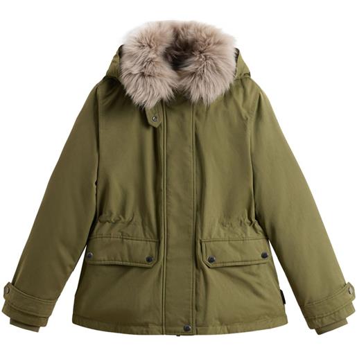 Woolrich piumino con cappuccio rimovibile - verde