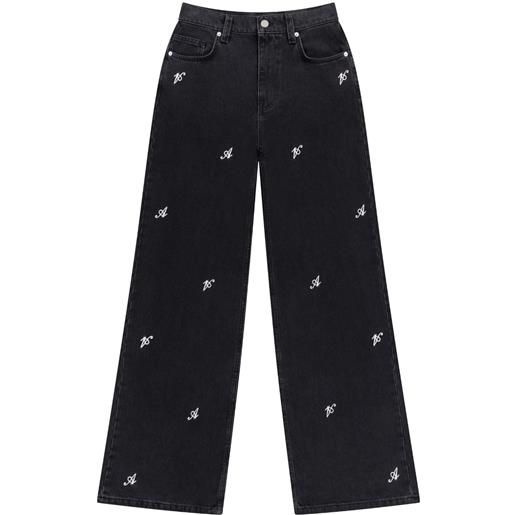 Axel Arigato jeans clara a gamba ampia - nero