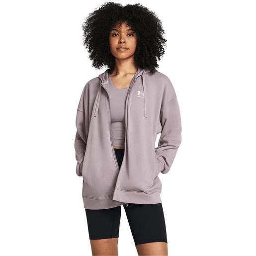 UNDER ARMOUR ua rival terry oversized full zip felpa con cappuccio donna