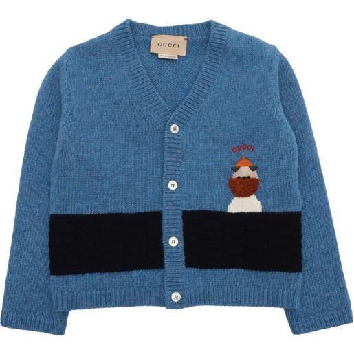 GUCCI KIDS b l/s cardigan wo plain st w/l