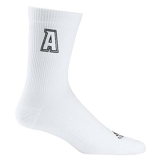 adidas unisex - adulto embroidered socks, white / black, 42-45