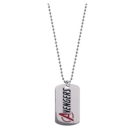 Marvel collana pendente avengers in acciaio inossidabile per bambini, lunghezza 56 cm