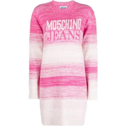Moschino maglione con logo a intarsio - rosa