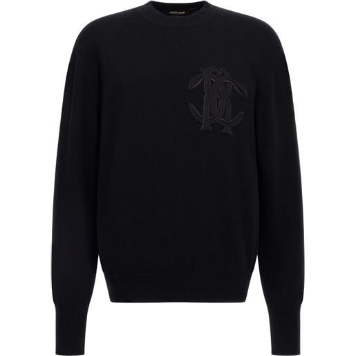 Roberto Cavalli felpa con ricamo - nero