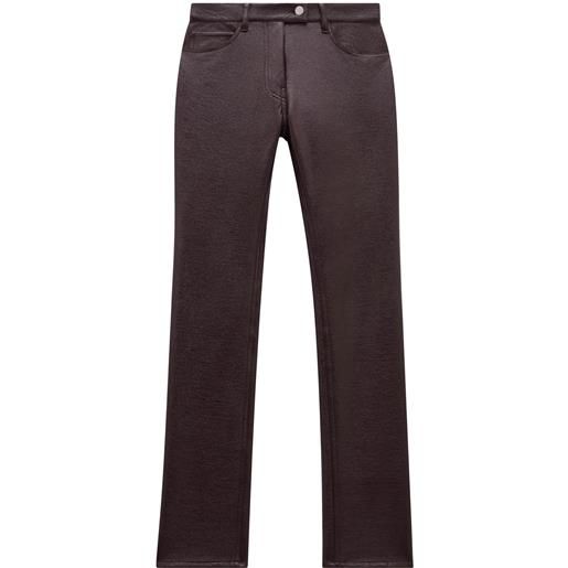 Courrèges pantaloni slim in vinile - rosso