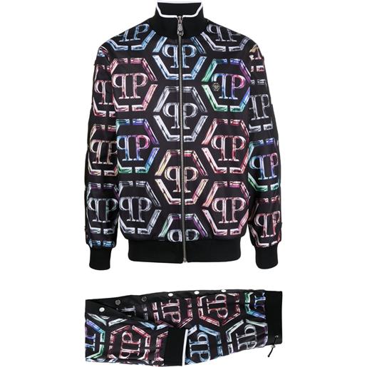 Philipp Plein tuta sportiva con stampa - nero
