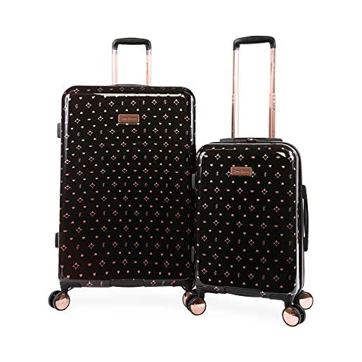Juicy Couture arwen spinner bagaglio donna - nero/oro rosa 2pz set, nero/oro rosa, 2pc set, arwen - set di 2 valigie spinner