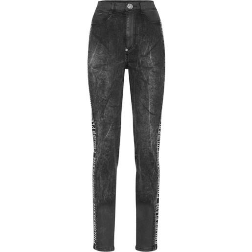 Philipp Plein jeans skinny con decorazione - grigio