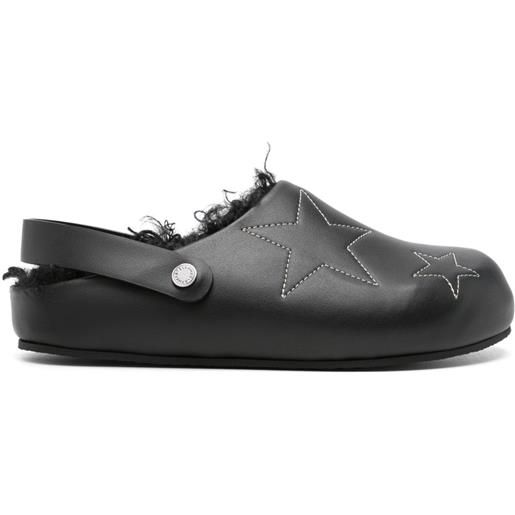 Stella McCartney slippers con dettaglio cuciture - nero
