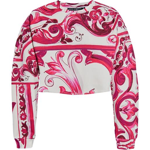 Dolce & Gabbana felpa con stampa maioliche - rosa