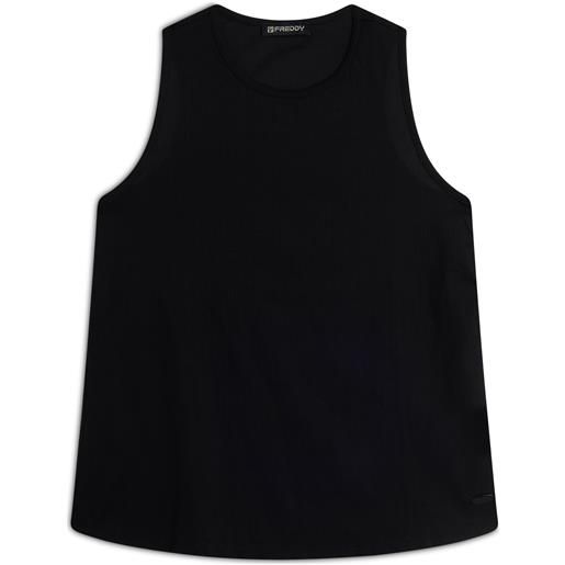 Freddy canotta donna con scollo girocollo e fondo svasato