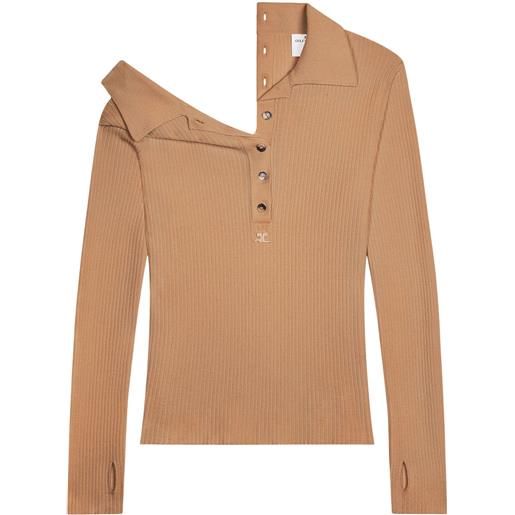 Courrèges maglione con bottoni - toni neutri